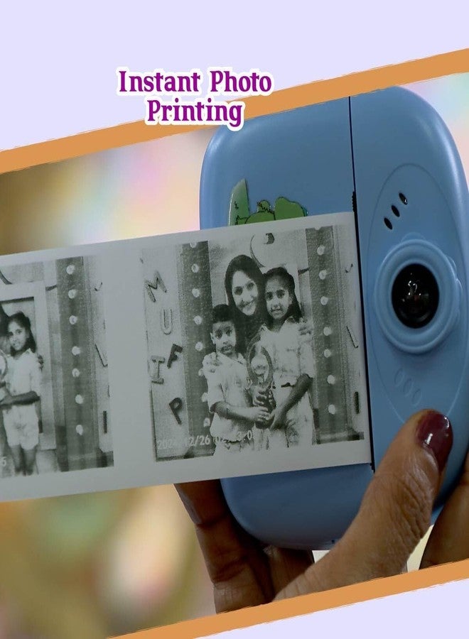Crazy Sutra Kids Instant Print Camera � 12MP Digital Camera with Thermal Printing, Ink-Free Photo Printing, 2 Rolls & 6 Pens for Boys & Girls (Age 3-12) - Image 4